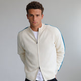 Stripes Zip Knit Sweater Natural