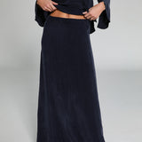 Maxi Cupro Skirt Navy