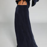 Maxi Cupro Skirt Navy