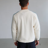 Stripes Zip Knit Sweater Natural