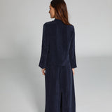 Maxi Cupro Skirt Navy