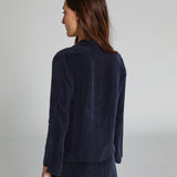 Lace Cupro Blouse Navy