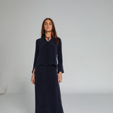Maxi Cupro Skirt Navy