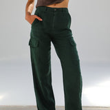 Pocket Linen Pants Green