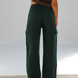 Pocket Linen Pants Green