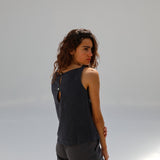 Square Linen Top Petrol