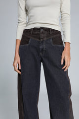 Double Tone Jeans Brown & Blue