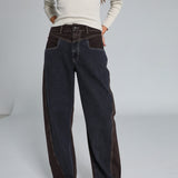 Double Tone Jeans Brown & Blue
