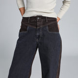 Double Tone Jeans Brown & Blue