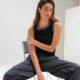 Ringer Tank Top Black & Grey