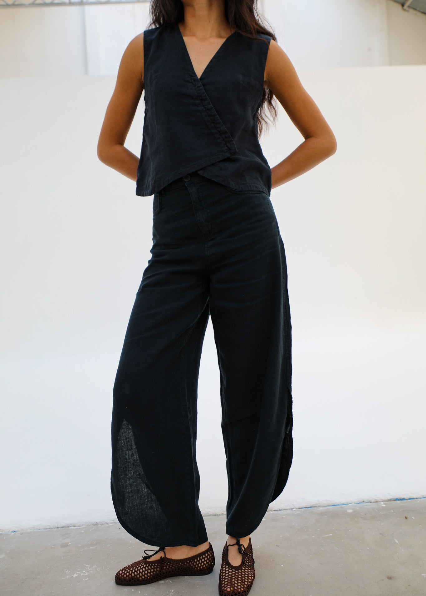 Wide Open Pants Navy