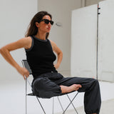 Ringer Tank Top Black & Grey