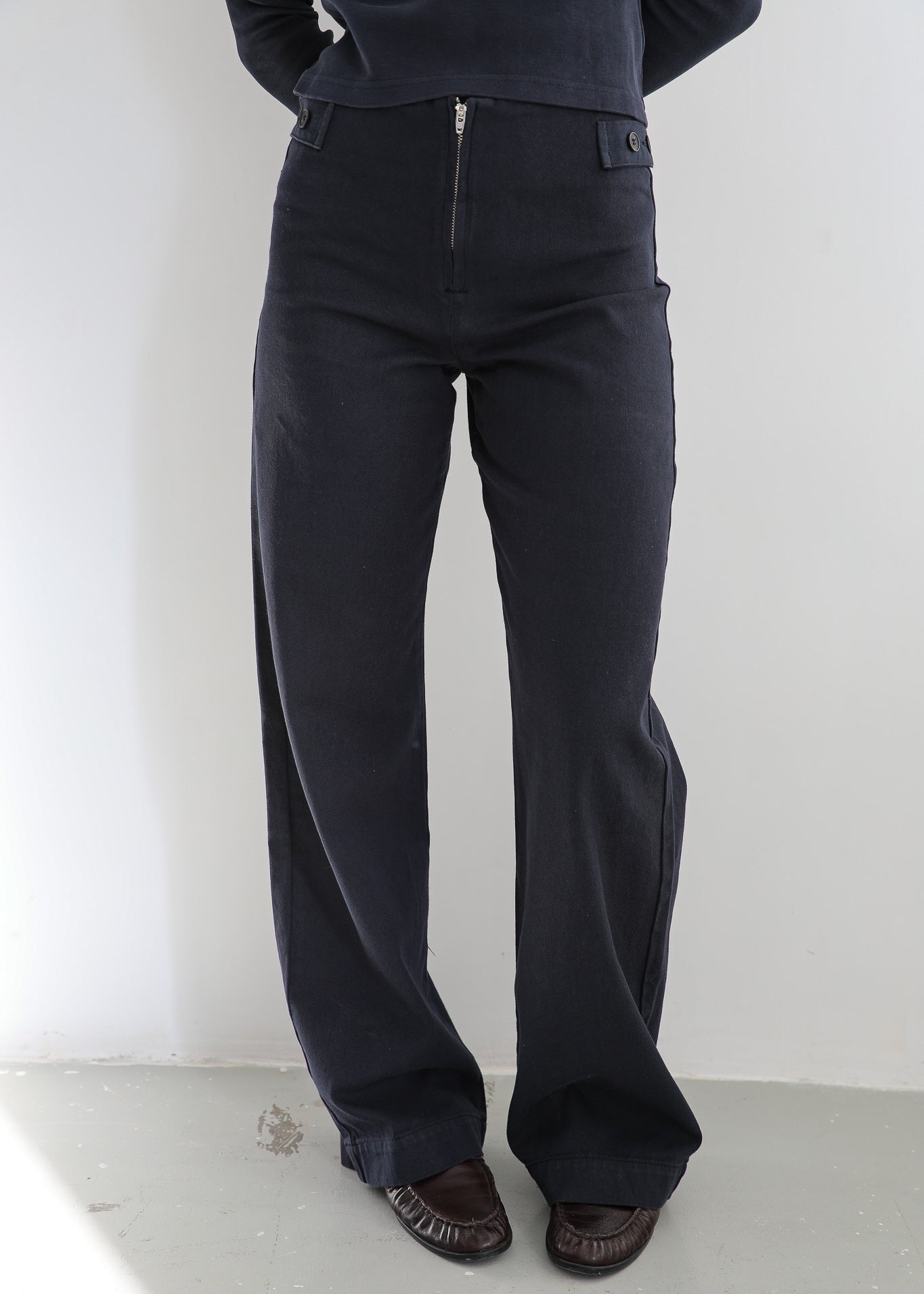 Zip Detail Pants Navy