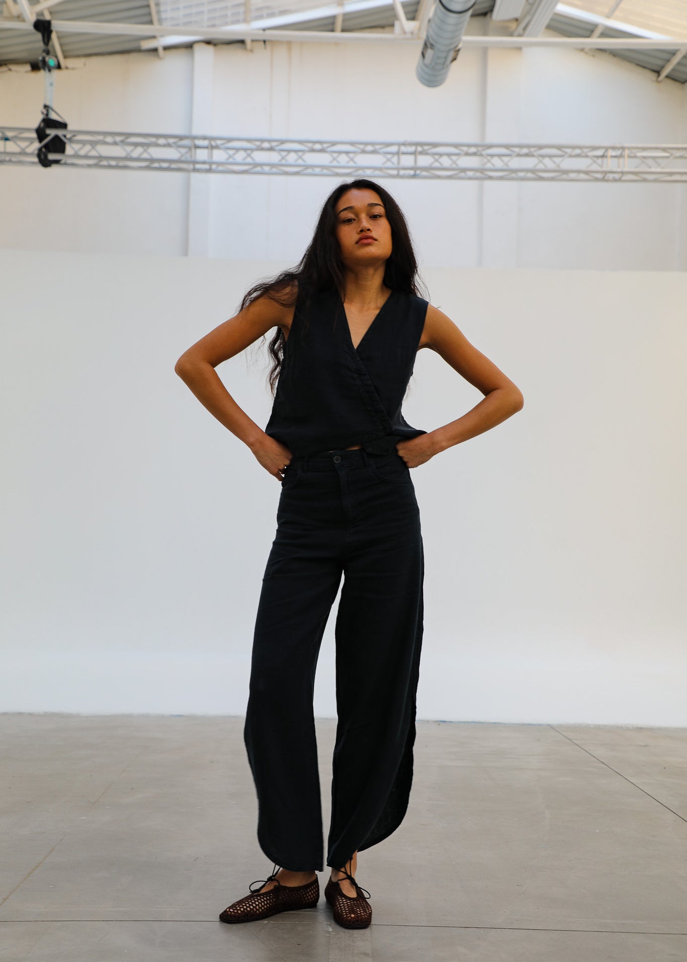 Wide Open Pants Navy