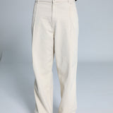Wide Pleated Pants Natural