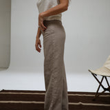Low Waist Linen Pants Taupe