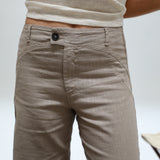 Low Waist Linen Pants Taupe
