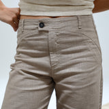 Low Waist Linen Pants Taupe