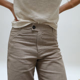 Low Waist Linen Pants Taupe