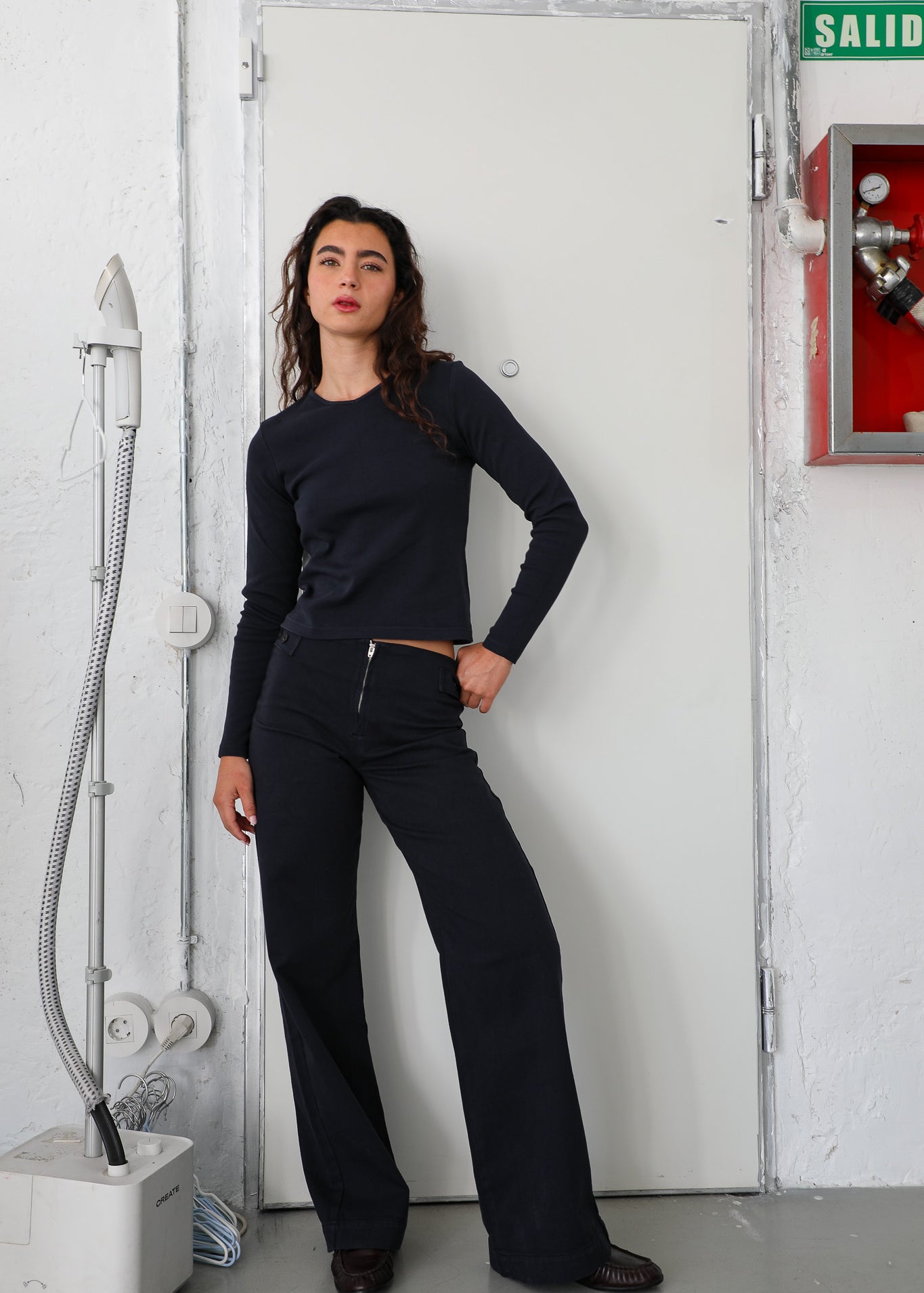Zip Detail Pants Navy