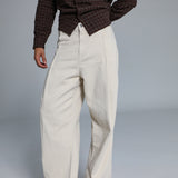 Wide Pleated Pants Natural