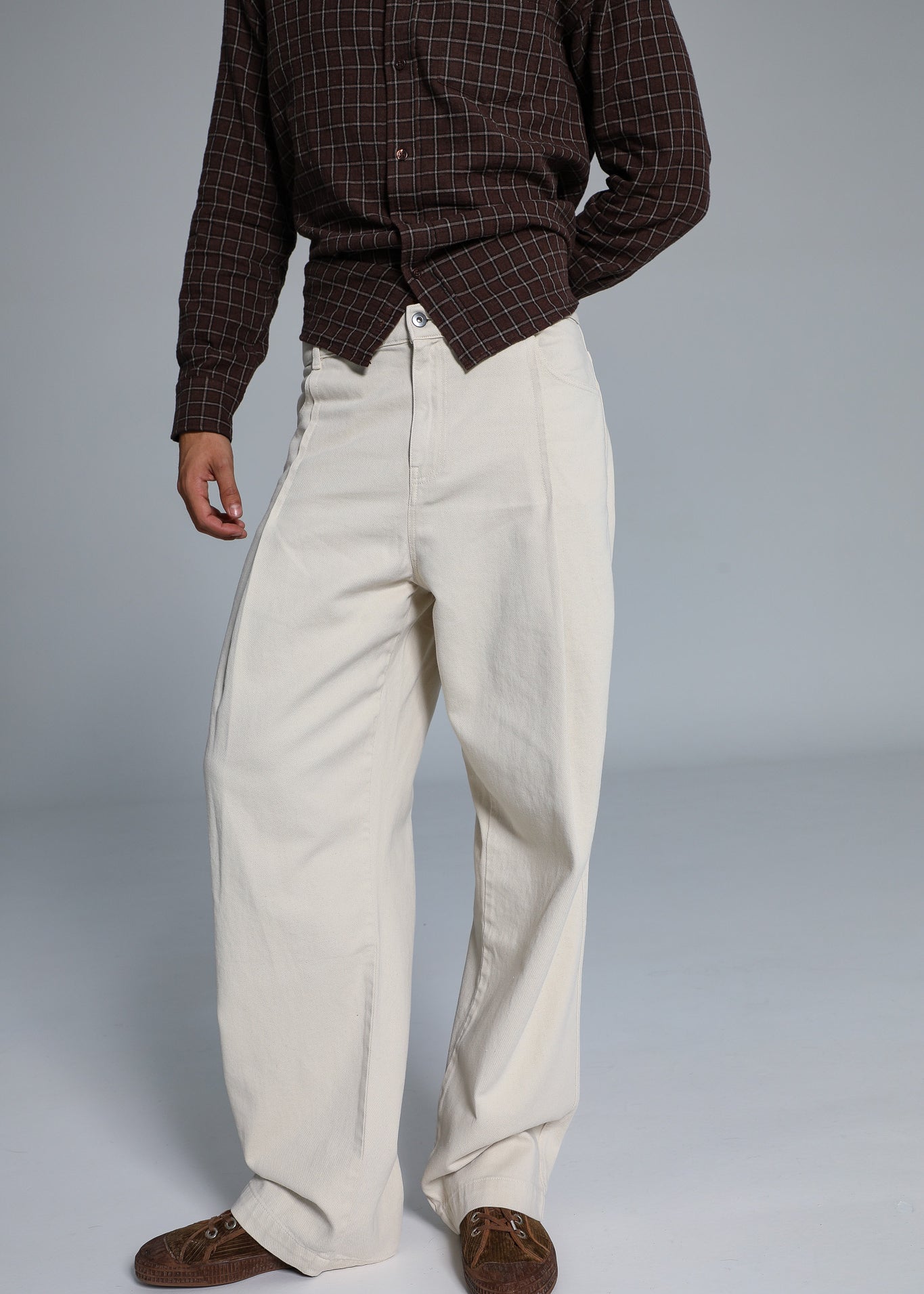 Wide Pleated Pants Natural