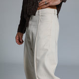 Wide Pleated Pants Natural