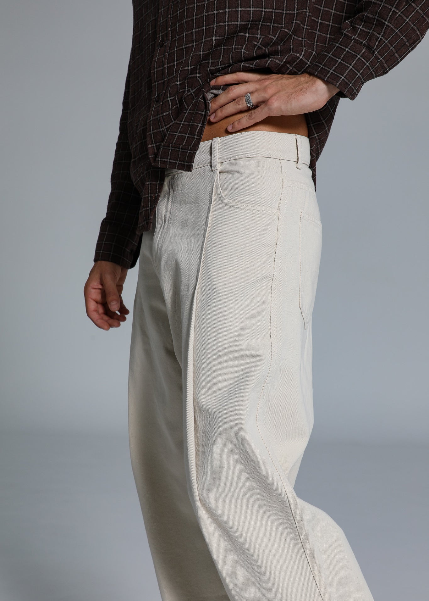 Wide Pleated Pants Natural