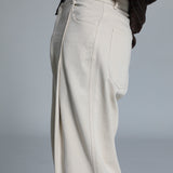 Wide Pleated Pants Natural