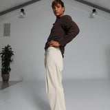 Wide Pleated Pants Natural