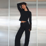 Zip Detail Pants Navy