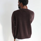Buttons Knit Sweater Brown