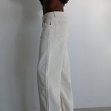 Corduroy Wide Comfy Pants White