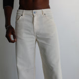 Corduroy Wide Comfy Pants White