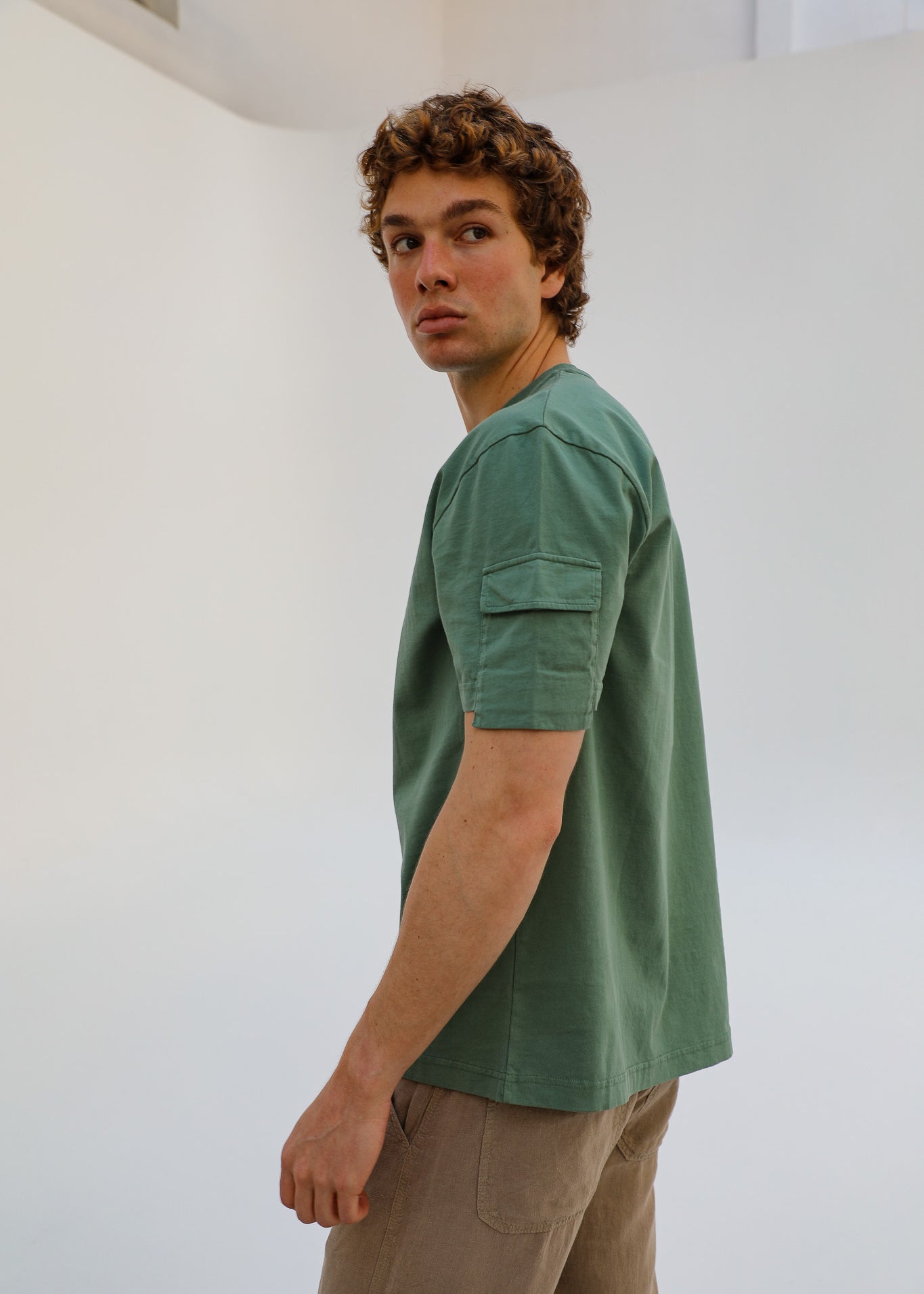 Trendy Side Pocket T-Shirt Green