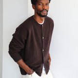 Buttons Knit Sweater Brown
