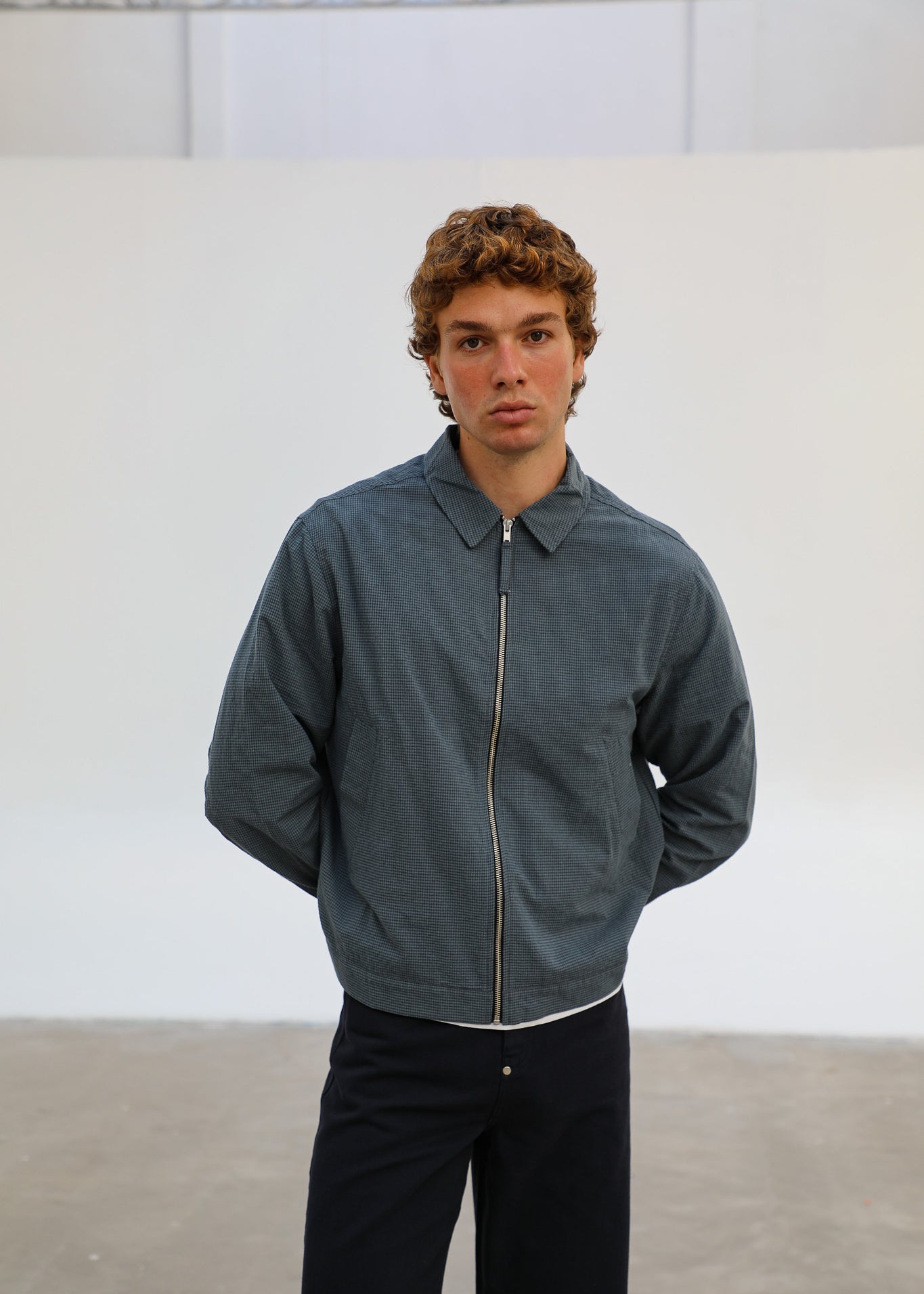 Square Modern Jacket Blue