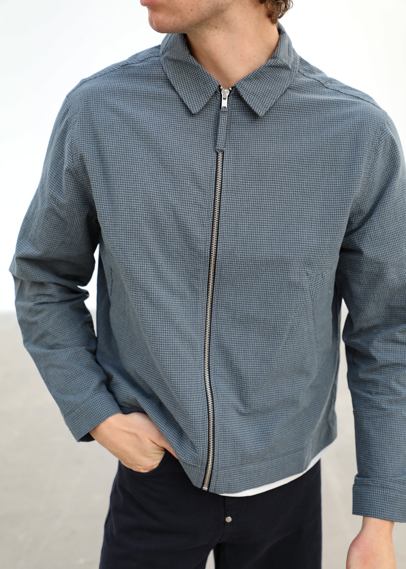 Square Modern Jacket Blue