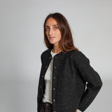 Wool Coat Buttons Dark Grey