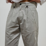 Modern Pleated Linen Pants Beige