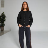 Wool Coat Buttons Dark Grey