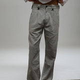 Modern Pleated Linen Pants Beige