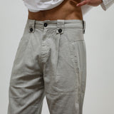 Modern Pleated Linen Pants Beige
