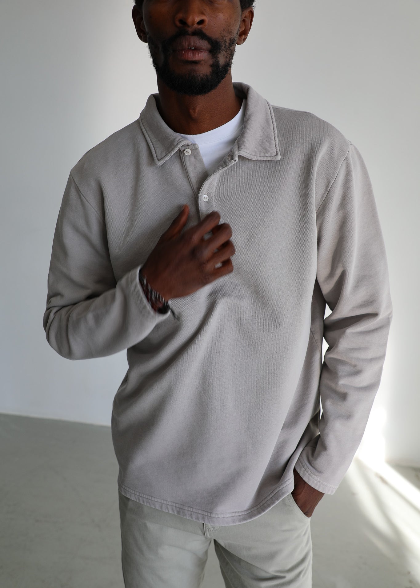 Polo Sweater Light Grey