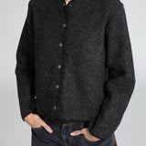 Wool Coat Buttons Dark Grey