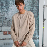 Buttons Knit Sweater Beige