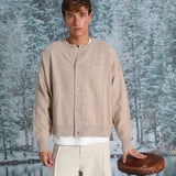 Buttons Knit Sweater Beige