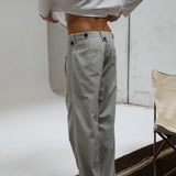 Modern Pleated Linen Pants Beige
