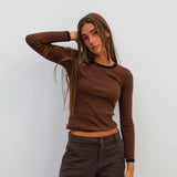 Long Trendy Stripes Black & Brown