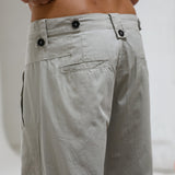 Modern Pleated Linen Pants Beige
